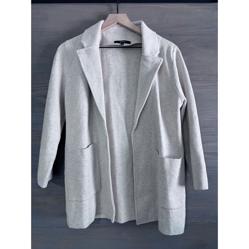 Quince 100% Organic Cotton Knit Blazer Size Small Oatmeal - Picture 5 of 9